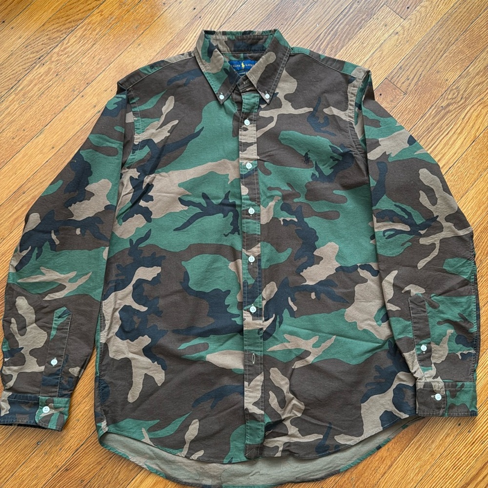 Men’s Ralph Lauren camo shirt.
